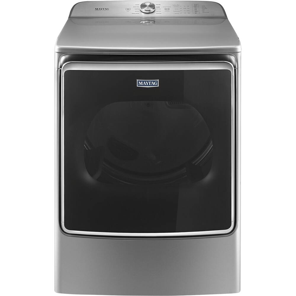 Maytag - 9.2 Cu. Ft. 10-Cycle Electric Dryer with Steam - Chrome Shadow - Front_Zoom
