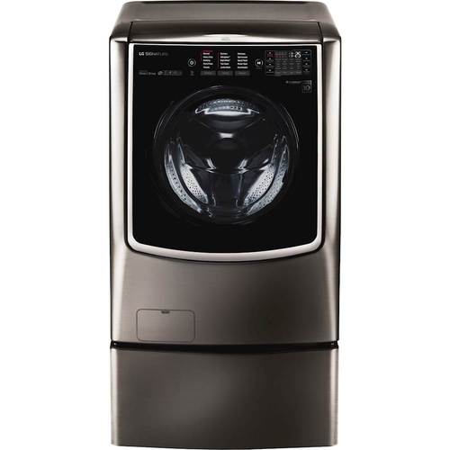 LG - SIGNATURE 5.8 Cu. Ft. 14-Cycle Front-Load Smart Wi-Fi Washer with TurboWash - Premium Black Stainless Steel - Alt_View_Standard_16