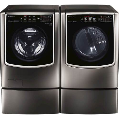 LG - SIGNATURE 5.8 Cu. Ft. 14-Cycle Front-Load Smart Wi-Fi Washer with TurboWash - Premium Black Stainless Steel - Alt_View_Standard_18
