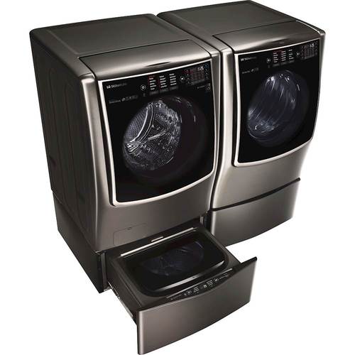 LG - SIGNATURE 5.8 Cu. Ft. 14-Cycle Front-Load Smart Wi-Fi Washer with TurboWash - Premium Black Stainless Steel - Alt_View_Standard_19