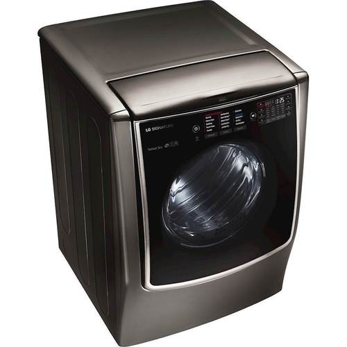 LG - SIGNATURE 9.0 Cu. Ft. 14-Cycle Smart Wi-Fi Gas Dryer with TurboSteam - Black stainless steel - Alt_View_Standard_14