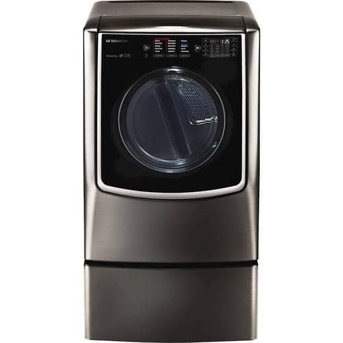 LG - SIGNATURE 9.0 Cu. Ft. 14-Cycle Smart Wi-Fi Gas Dryer with TurboSteam - Black stainless steel - Alt_View_Standard_15