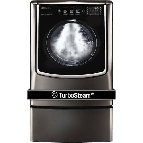 LG - SIGNATURE 9.0 Cu. Ft. 14-Cycle Smart Wi-Fi Gas Dryer with TurboSteam - Black stainless steel - Alt_View_Standard_20