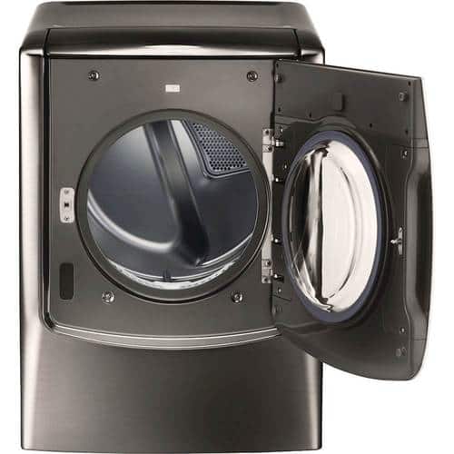 LG - SIGNATURE 9.0 Cu. Ft. 14-Cycle Smart Wi-Fi Electric Dryer with TurboSteam - Black stainless steel - Alt_View_Standard_11