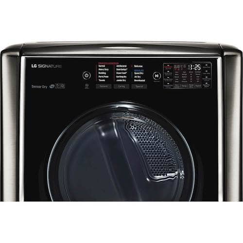 LG - SIGNATURE 9.0 Cu. Ft. 14-Cycle Smart Wi-Fi Electric Dryer with TurboSteam - Black stainless steel - Alt_View_Standard_12