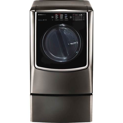 LG - SIGNATURE 9.0 Cu. Ft. 14-Cycle Smart Wi-Fi Electric Dryer with TurboSteam - Black stainless steel - Alt_View_Standard_15