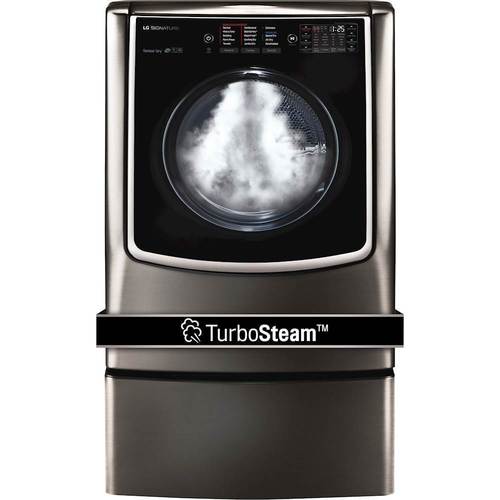 LG - SIGNATURE 9.0 Cu. Ft. 14-Cycle Smart Wi-Fi Electric Dryer with TurboSteam - Black stainless steel - Alt_View_Standard_20