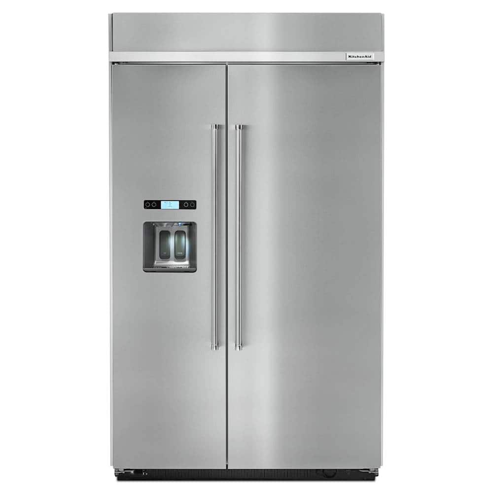 KitchenAid - 29.5 Cu. Ft. Side-by-Side Built-In Refrigerator - Stainless steel - Front_Zoom