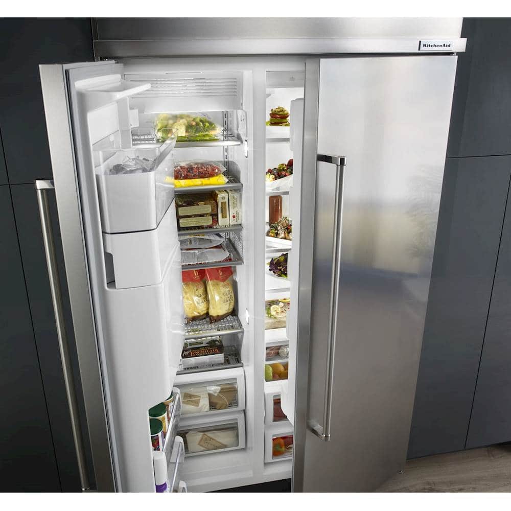 KitchenAid - 29.5 Cu. Ft. Side-by-Side Built-In Refrigerator - Stainless steel - Alt_View_Standard_18