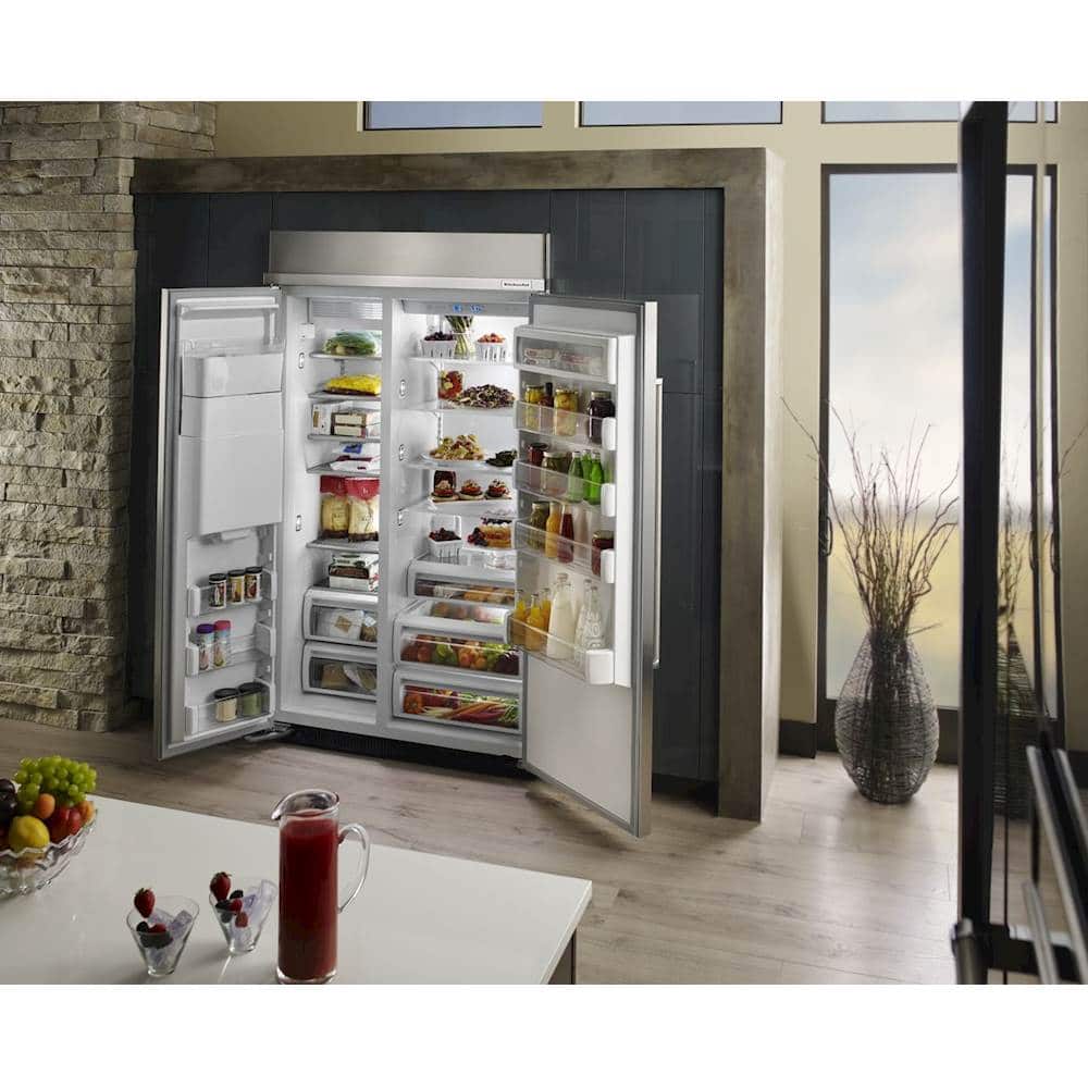KitchenAid - 29.5 Cu. Ft. Side-by-Side Built-In Refrigerator - Stainless steel - Alt_View_Standard_20