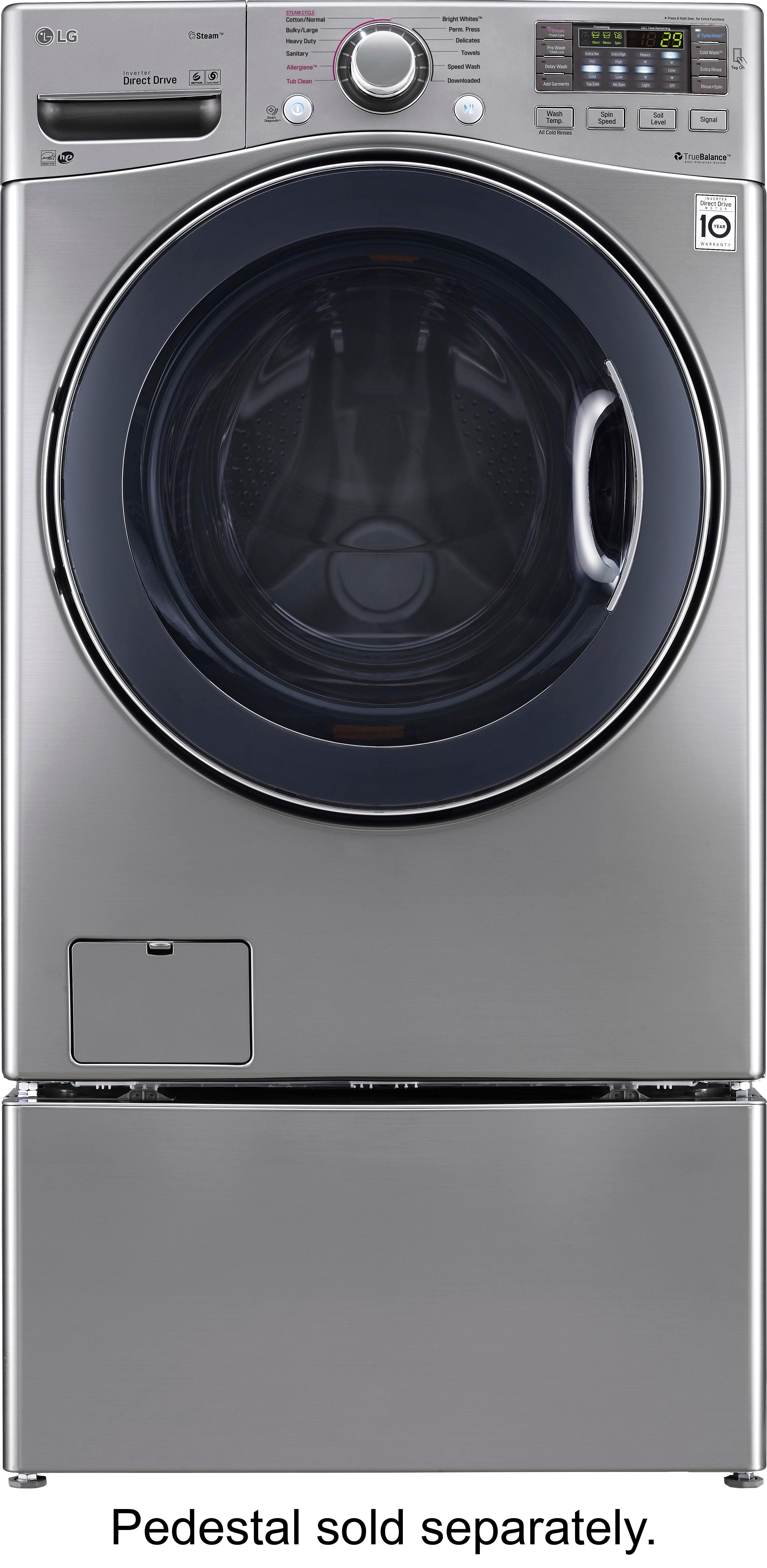 LG - TurboWash 4.5 Cu. Ft. 12-Cycle Front-Loading Washer with Steam - Graphite Steel - Alt_View_Standard_5