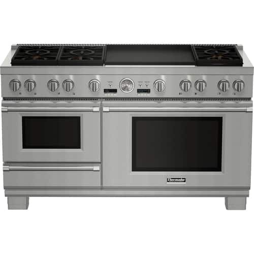 Thermador - Self-Cleaning Freestanding Double Oven Dual Fuel Convection Range - Stainless steel - Front_Standard
