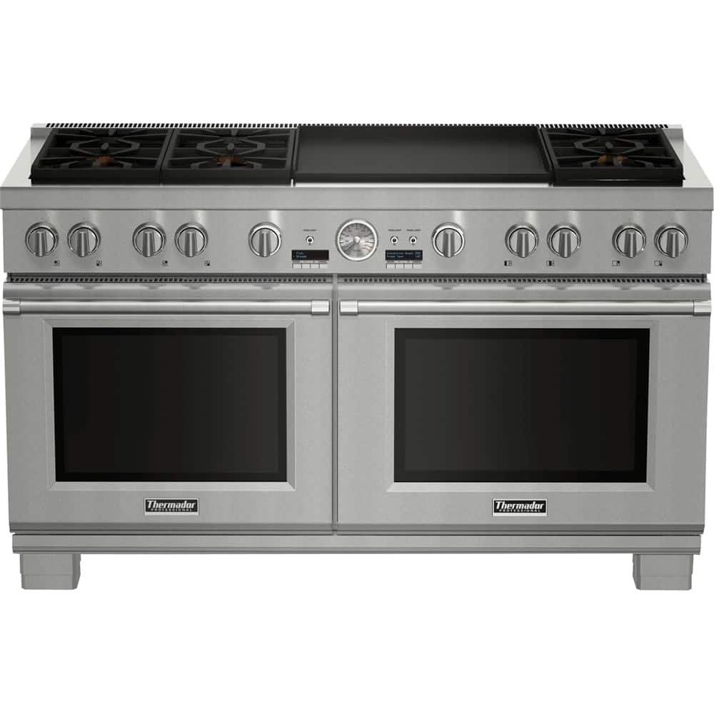 Thermador - 10.6 Cu. Ft. Self-Cleaning Freestanding Double Oven Dual Fuel Convection Range - Stainless steel - Front_Zoom