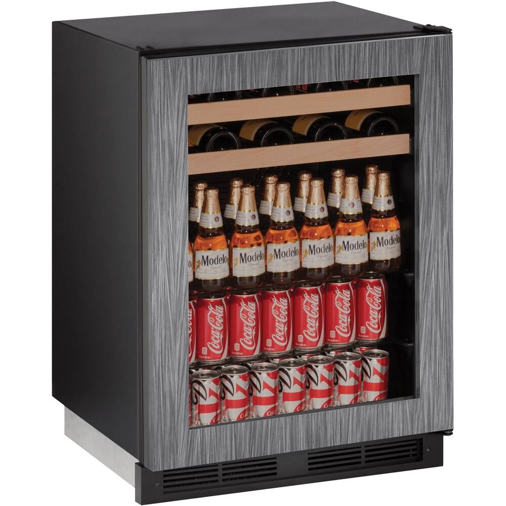 U-Line - 1000 Series 105-Can Built-In Beverage Cooler - Black - Front_Standard