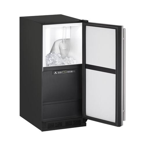 U-Line - 1000 Series 14.9" 60 lb Freestanding Icemaker - Stainless - Front_Standard