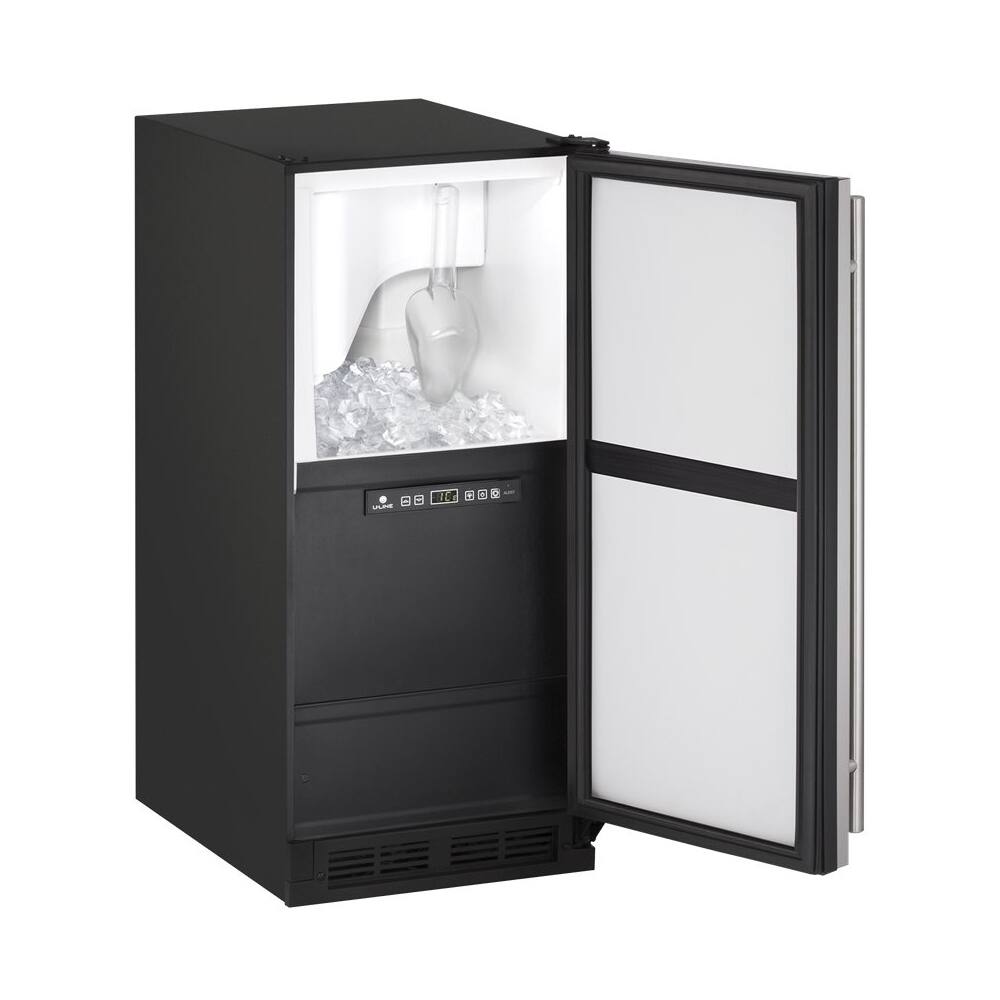 U-Line - 1000 Series 14.9" 60 lb Freestanding Icemaker - Stainless - Front_Zoom