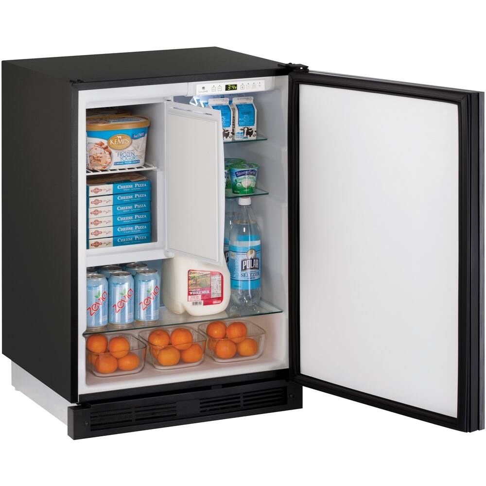 U-Line - Combo 1000 Series 5.7 Cu. Ft. Built-In Mini Fridge - Black - Front_Standard
