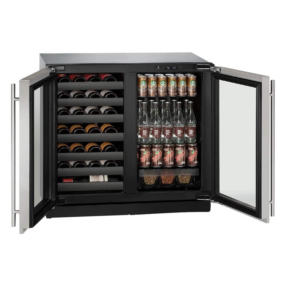 U-Line - Modular 3000 Series 31-Bottle Built-In Wine Refrigerator - Stainless steel - Front_Zoom