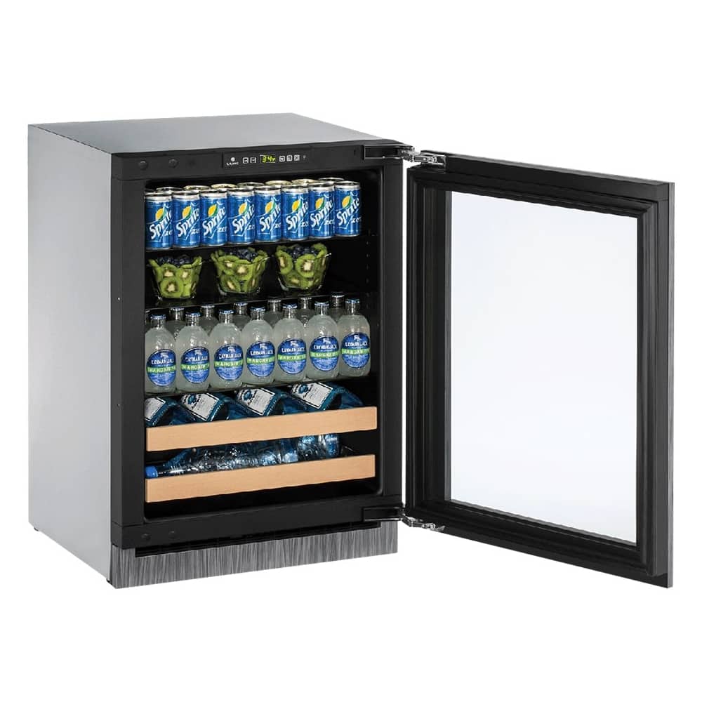 U-Line - 2000 Series 10-Bottle Built-In Wine Refrigerator - Silver - Front_Zoom