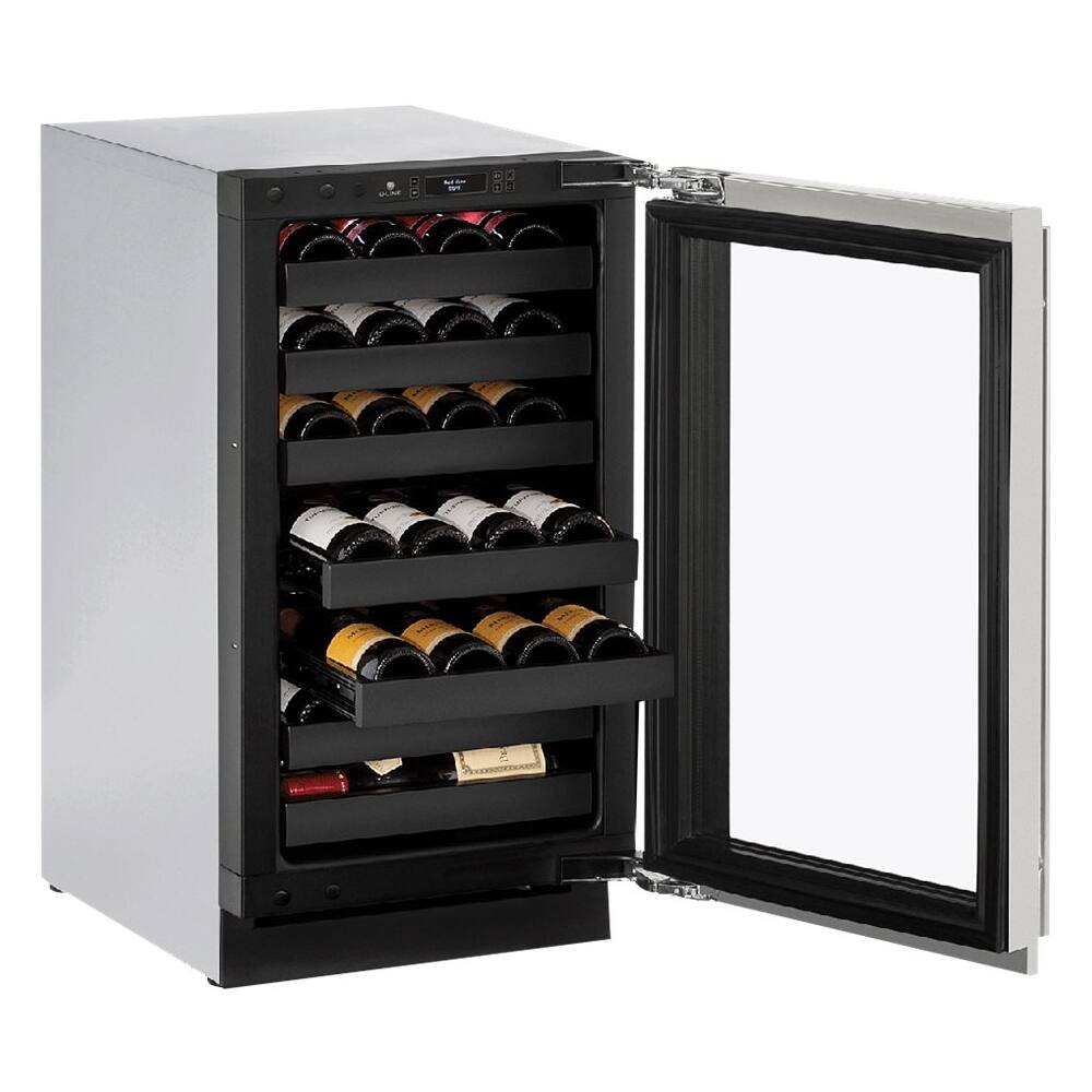 U-Line - Wine Captain 31-Bottle Built-In Wine Cooler - Stainless steel - Angle_Zoom
