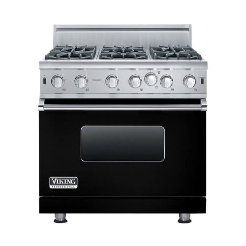 Viking - 5.1 Cu. Ft. Freestanding Gas Convection Range - Black - Front_Standard