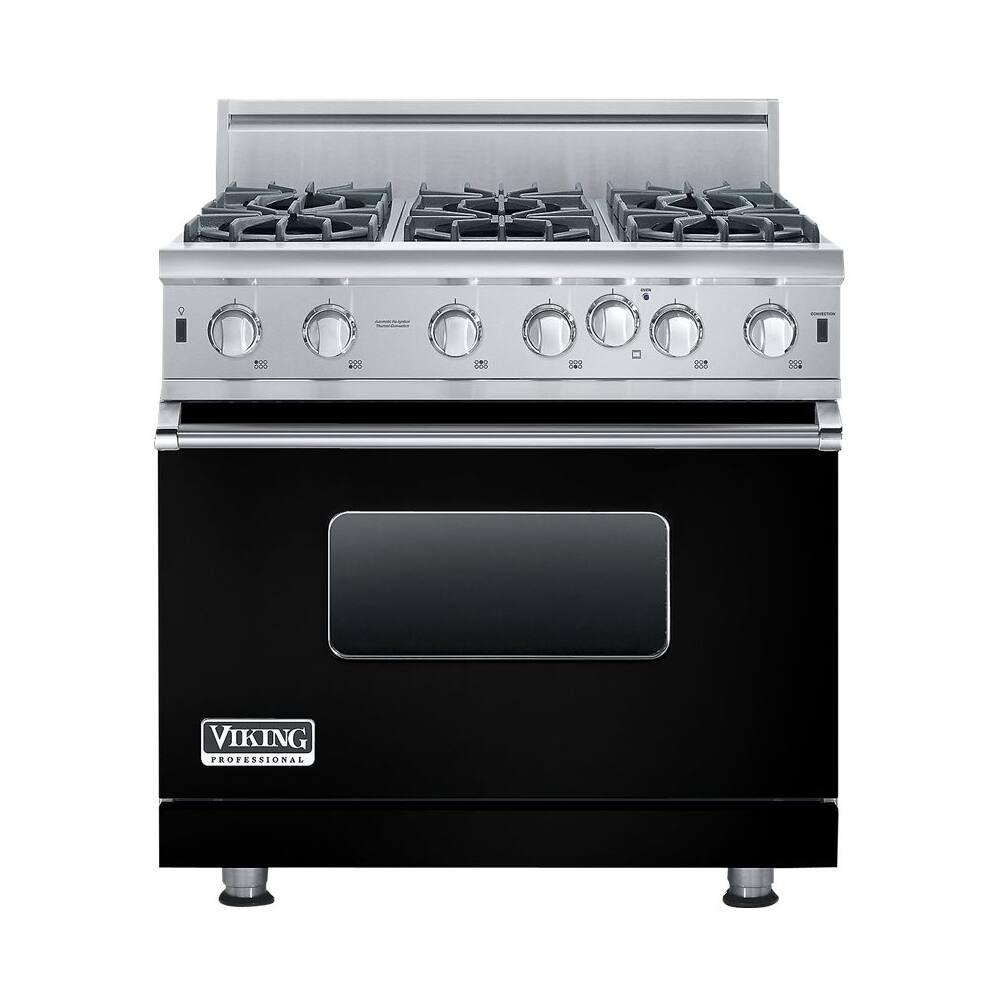 Viking - 5.1 Cu. Ft. Freestanding Gas Convection Range - Black - Front_Zoom
