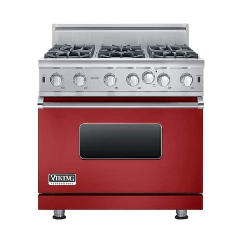Viking - 5.1 Cu. Ft. Freestanding Gas Convection Range - Apple red - Front_Standard