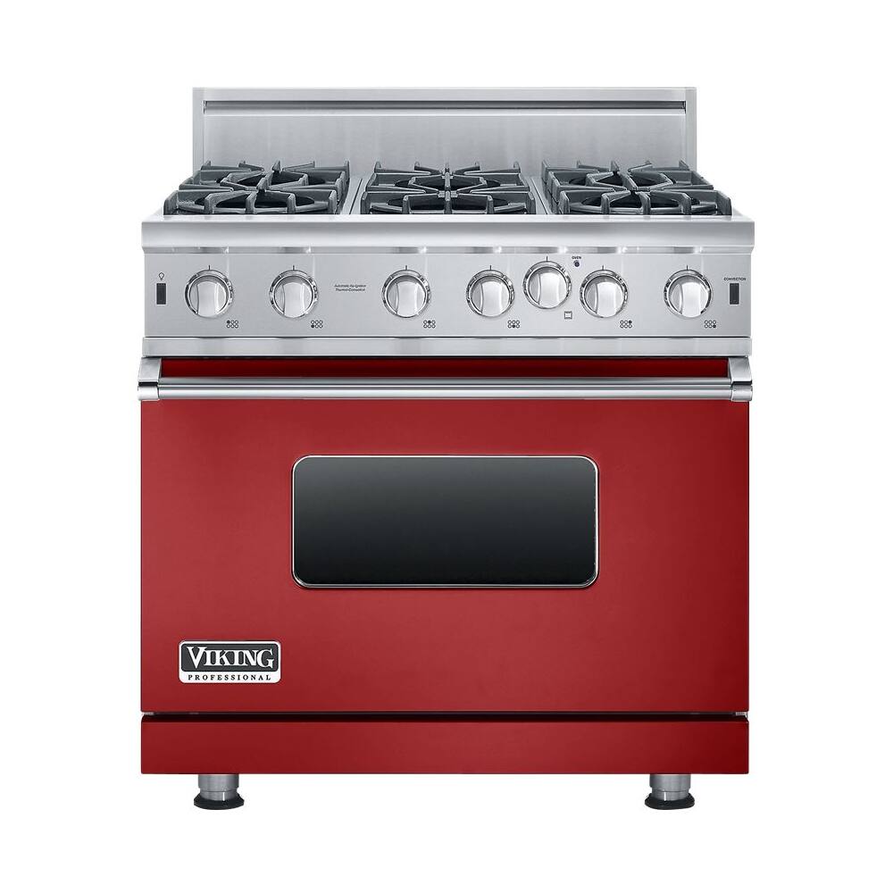 Viking - 5.1 Cu. Ft. Freestanding Gas Convection Range - Apple red - Front_Zoom