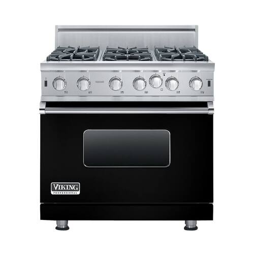 Viking - 5.1 Cu. Ft. Freestanding Gas Convection Range - Black - Front_Standard