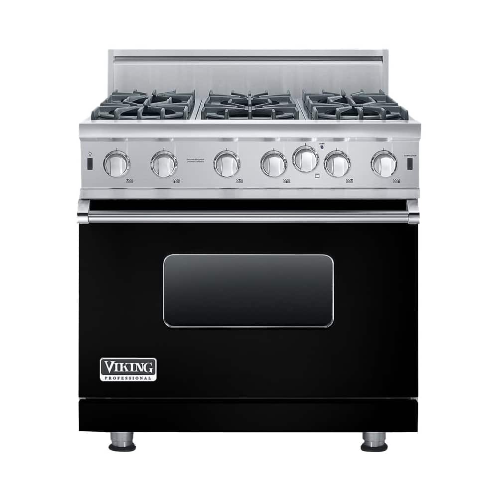 Viking - 5.1 Cu. Ft. Freestanding Gas Convection Range - Black - Front_Zoom