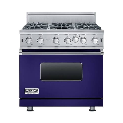 Viking - 5.1 Cu. Ft. Freestanding Gas Convection Range - Cobalt blue - Front_Standard