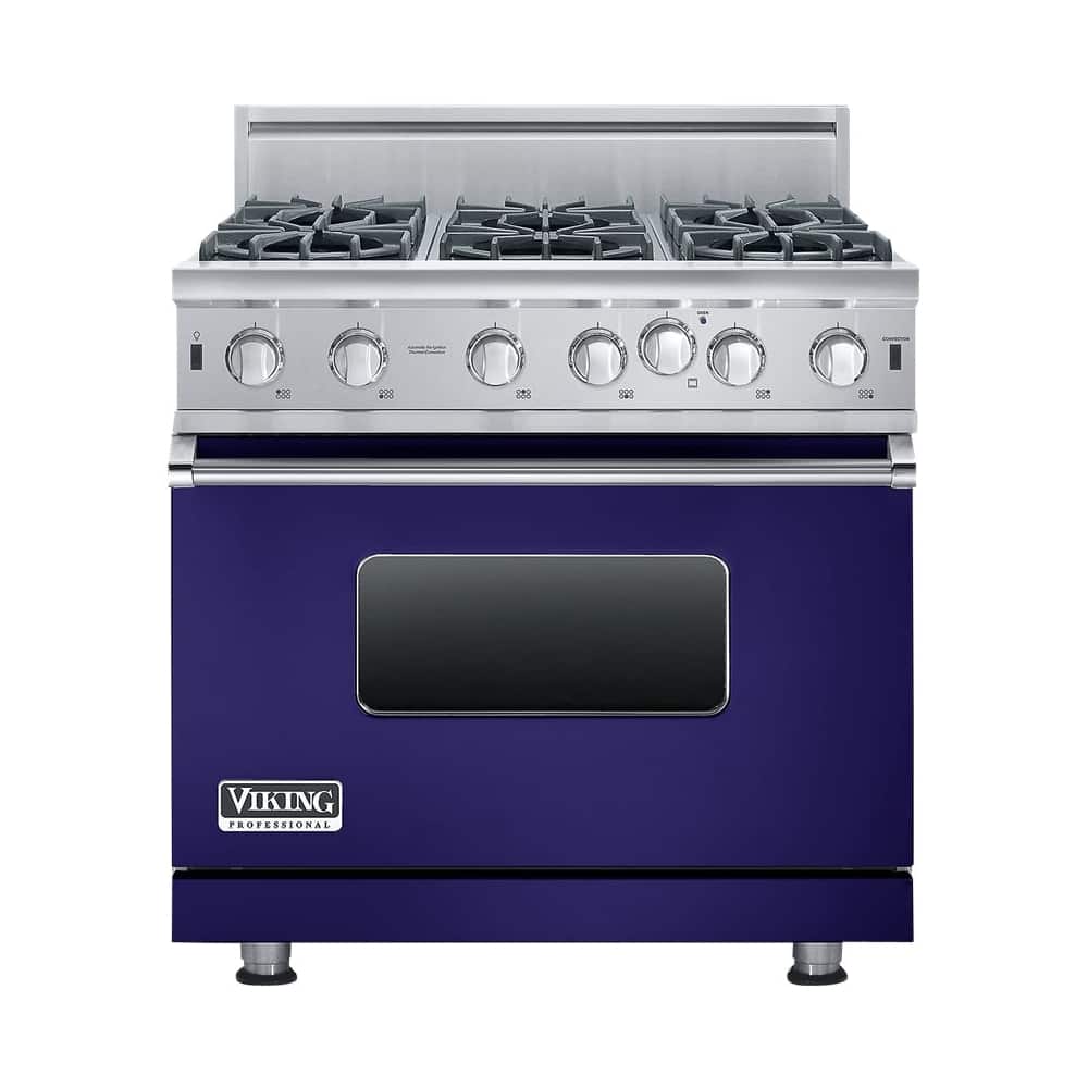 Viking - 5.1 Cu. Ft. Freestanding Gas Convection Range - Cobalt blue - Front_Zoom