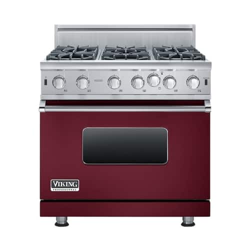 Viking - 5.1 Cu. Ft. Freestanding Gas Convection Range - Burgundy - Front_Standard