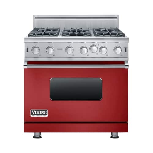 Viking - 5.1 Cu. Ft. Freestanding Gas Convection Range - Apple red - Front_Standard