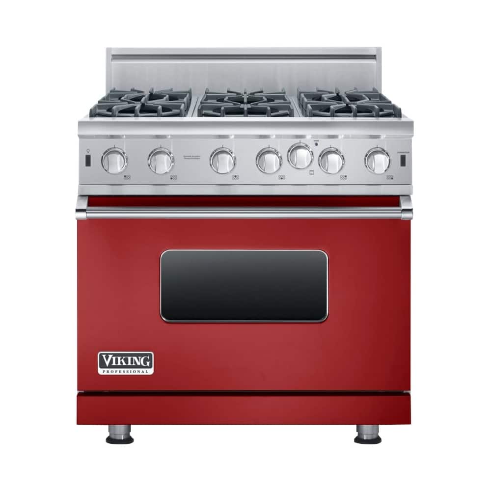 Viking - 5.1 Cu. Ft. Freestanding Gas Convection Range - Apple red - Front_Zoom