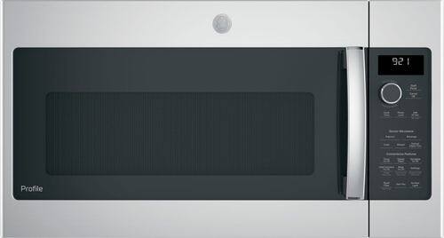 GE - 2.1 Cu. Ft. Over-the-Range Microwave - Stainless steel - Front_Standard