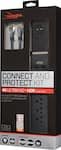 Rocketfish - 7-Outlet/2-USB Surge Protector with 8' 4K UltraHD, In-Wall Certified HDMI Cable - Black