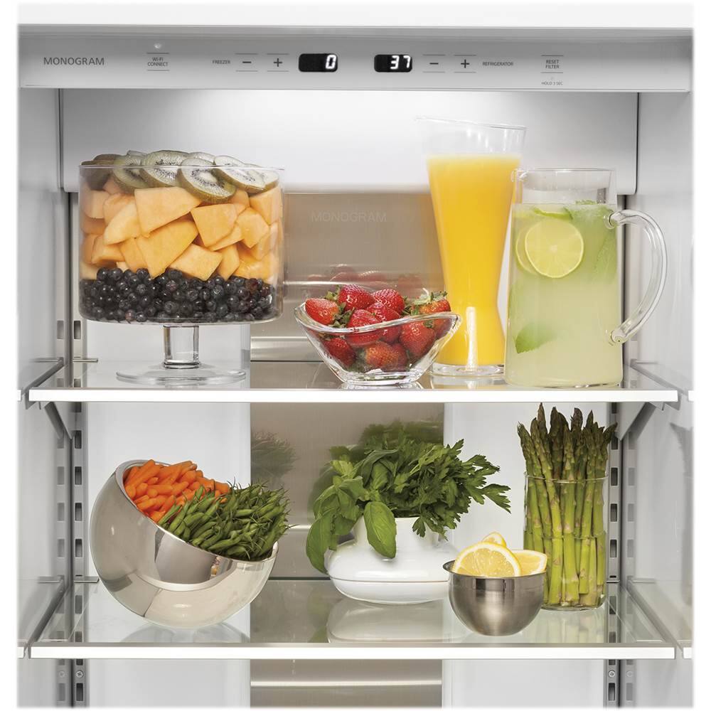 Monogram - 29.9 Cu. Ft. Side-by-Side Built-In Refrigerator - White - Alt_View_Standard_12
