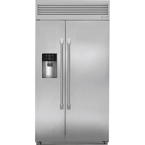 Monogram - 25.5 Cu. Ft. Side-by-Side Built-In Refrigerator - Stainless steel - Front_Standard