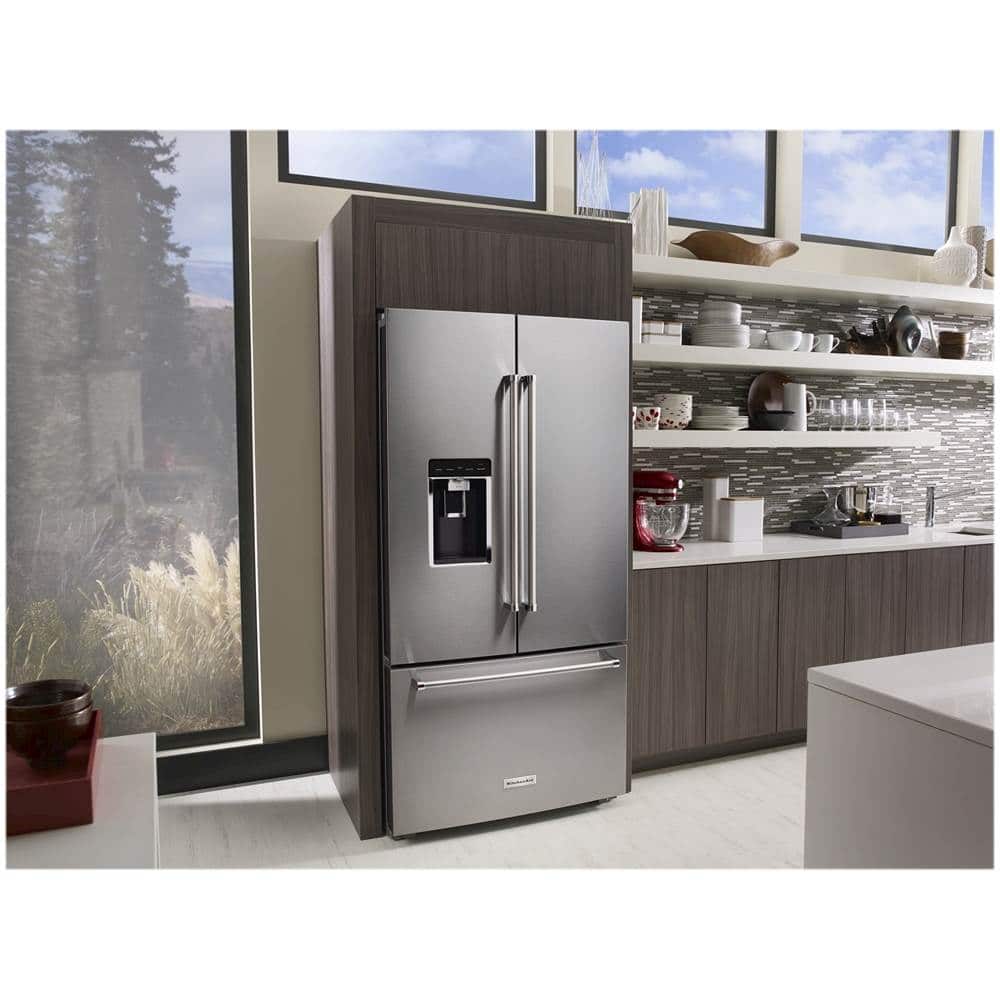 KitchenAid - 23.7 Cu. Ft. French Door Counter-Depth Refrigerator - Stainless steel - Alt_View_Standard_15