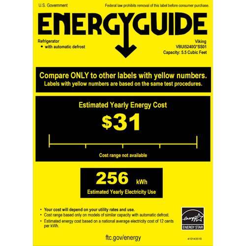 Viking - Professional 5 Series 108-Can Beverage Cooler - Energy_Guide