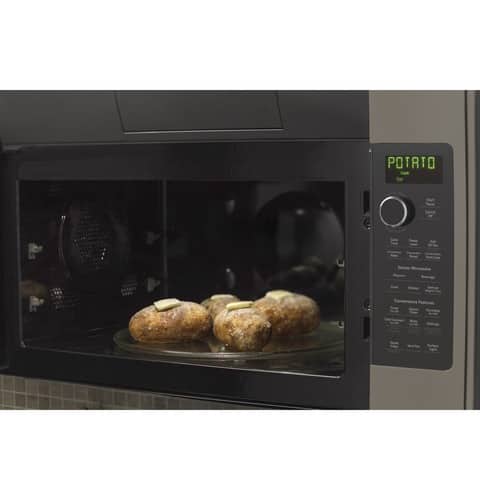 GE - 1.7 Cu. Ft. Convection Over-the-Range Microwave with Sensor Cooking - Slate - Alt_View_Standard_18