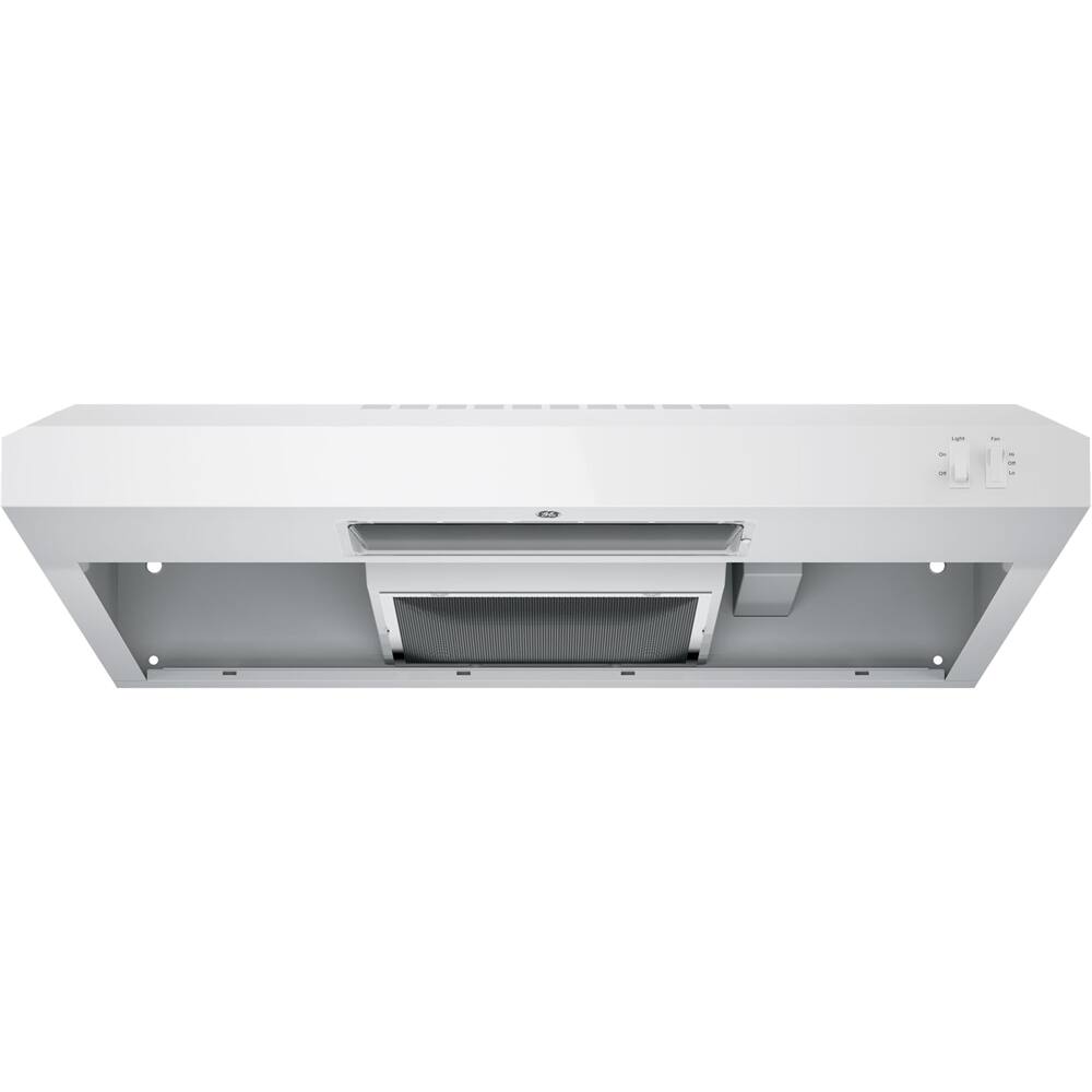 GE - 30" Convertible Range Hood - White on white - Front_Standard