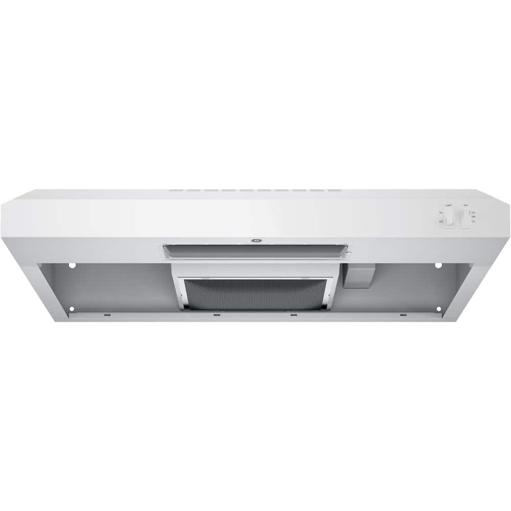 GE - 30" Convertible Range Hood - White on white - Front_Zoom