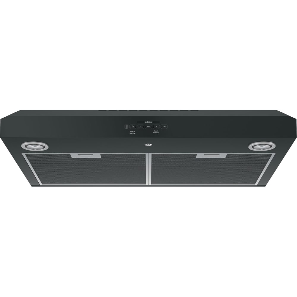 GE - 30" Convertible Range Hood - Black on Black - Front_Zoom