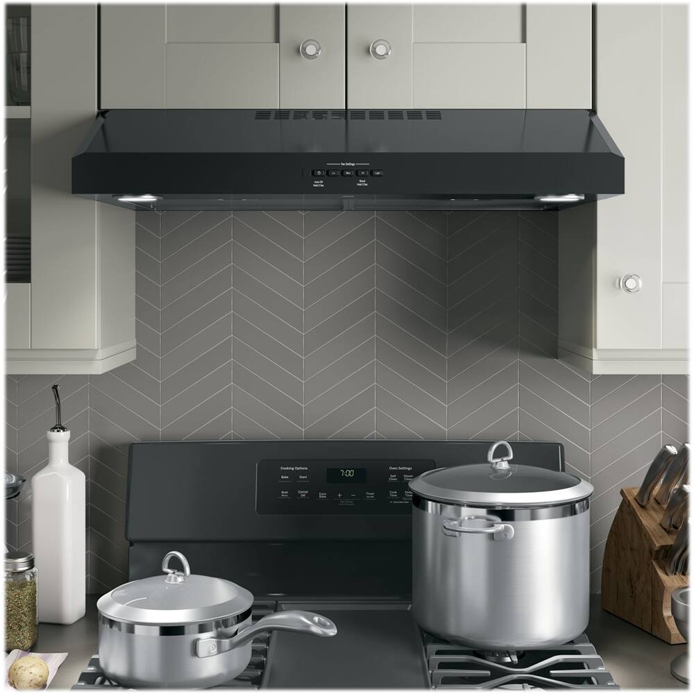 GE - 30" Convertible Range Hood - Black on Black - Alt_View_Standard_12