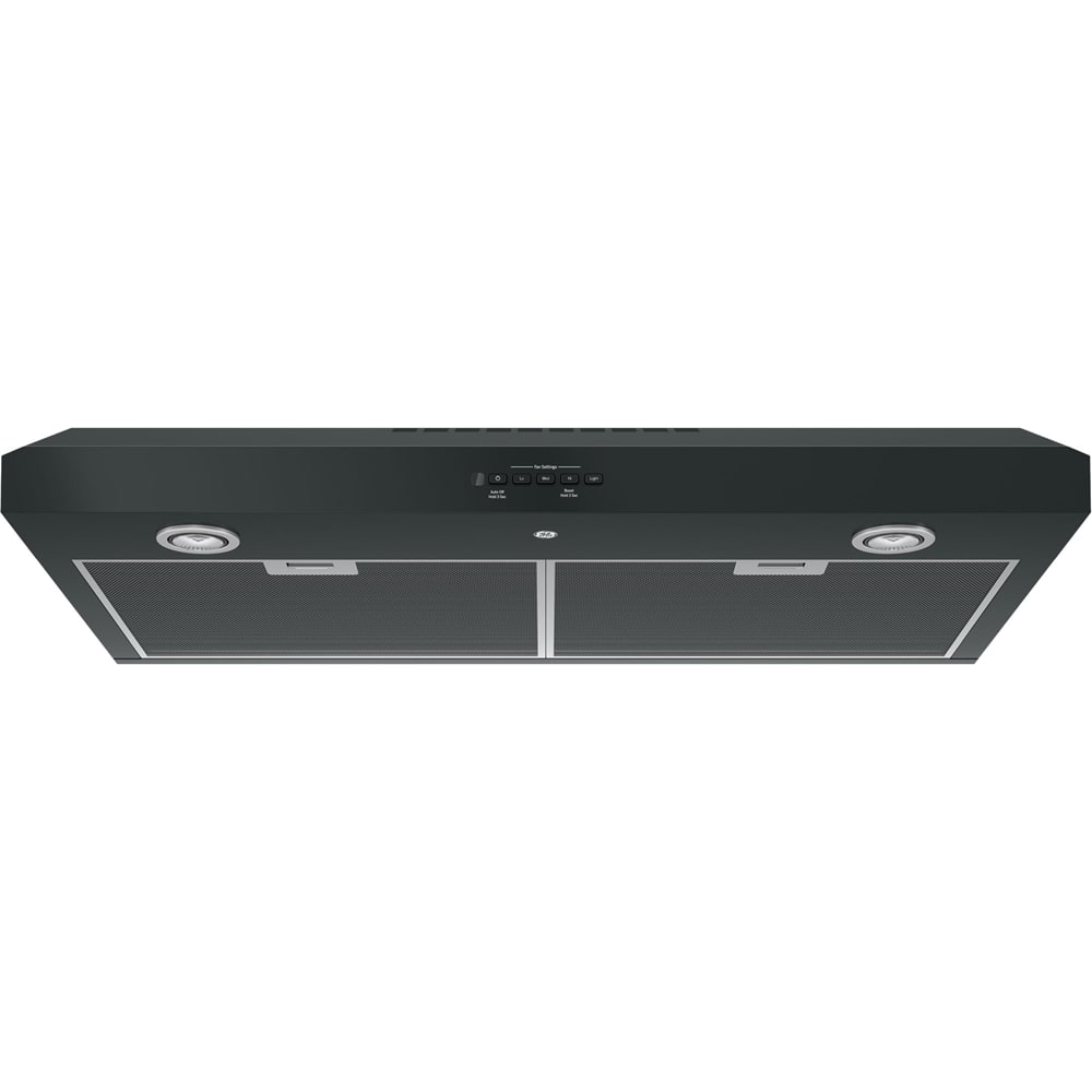 GE - 36" Convertible Range Hood - Black on Black - Front_Zoom