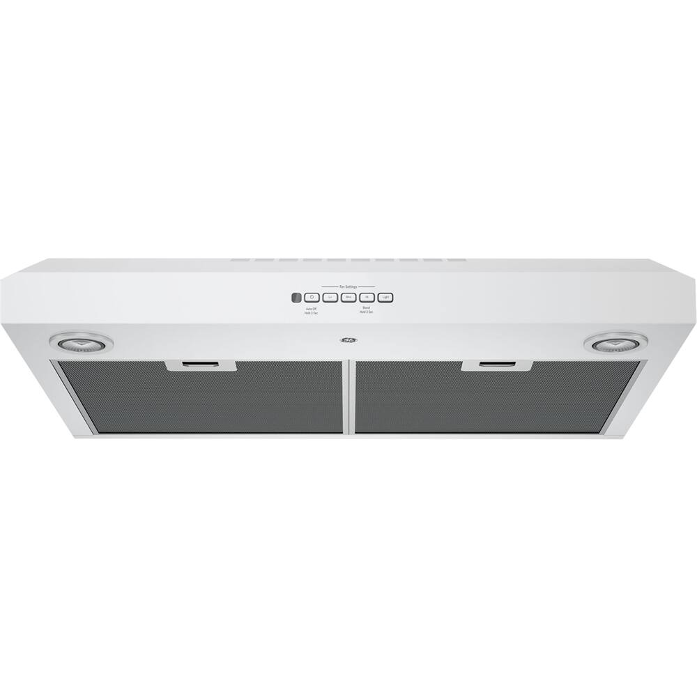 GE - 30" Convertible Range Hood - White on white - Front_Standard