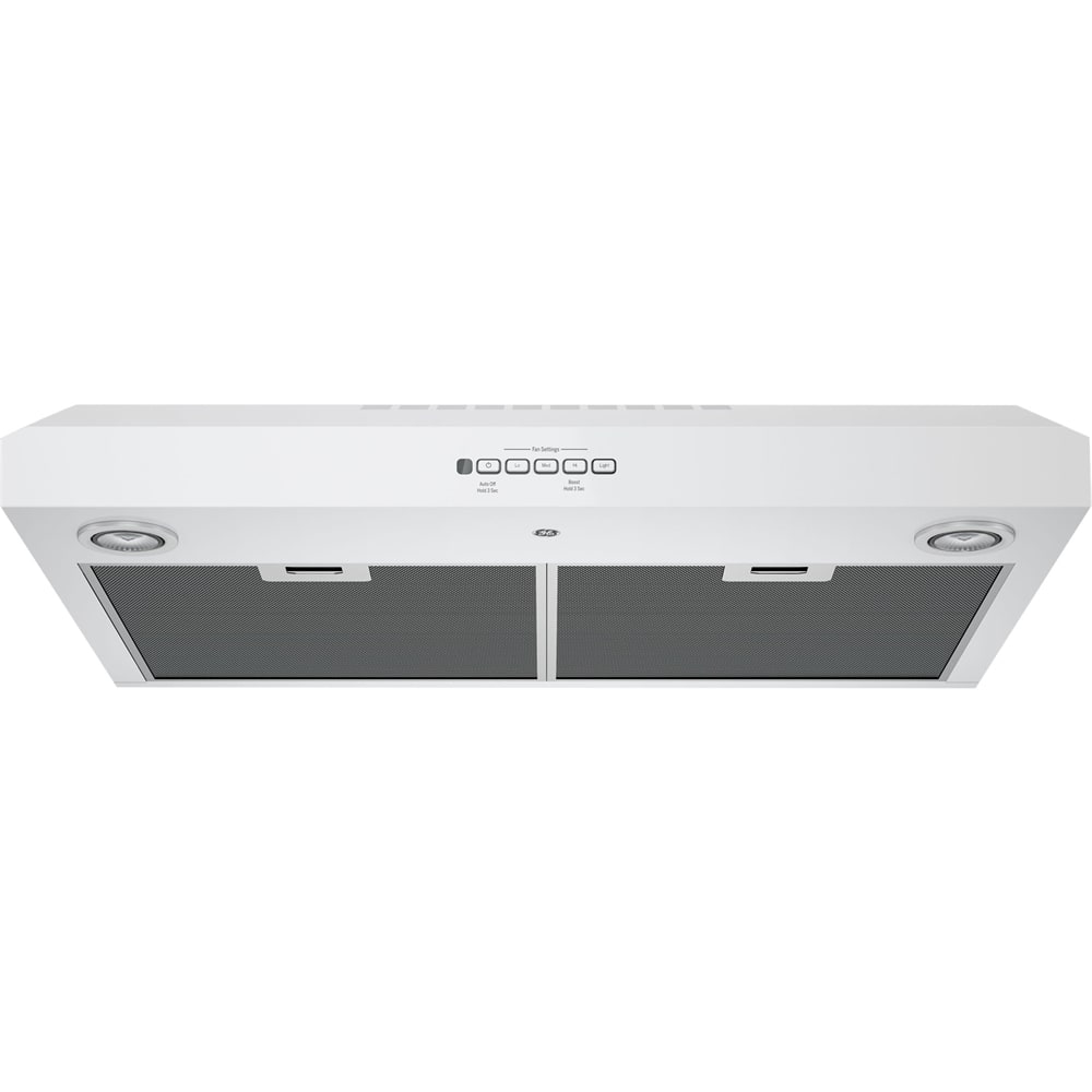 GE - 30" Convertible Range Hood - White on white - Front_Zoom