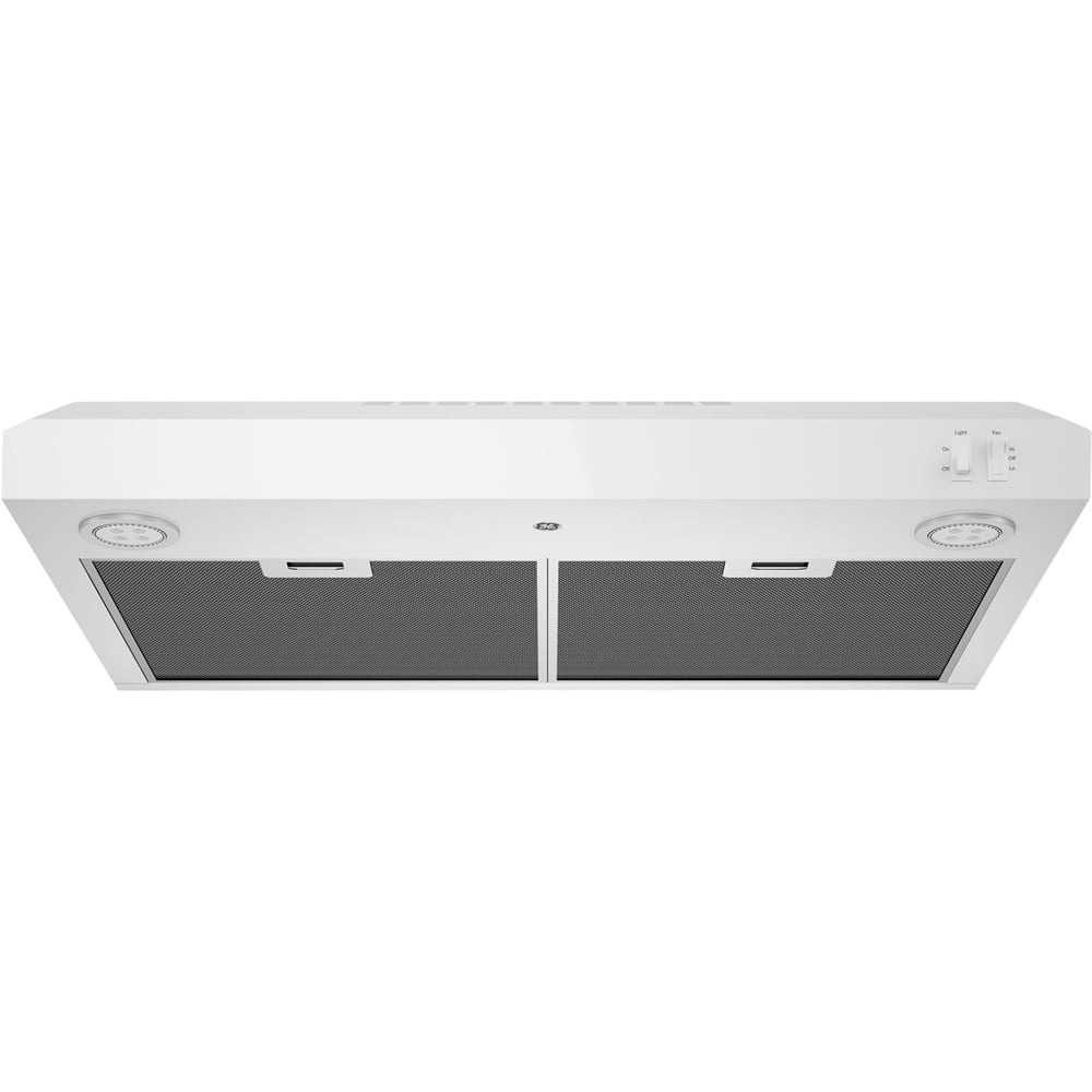 GE - 30" Convertible Range Hood - White on white - Front_Zoom